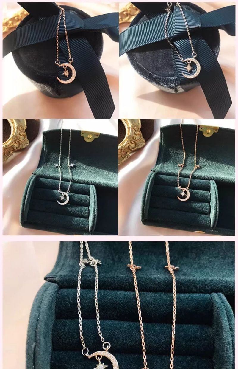 Sterling Silver Moon Necklace Accessories Women, Light Luxury, Niche, High-End Feel, New Style, Best Friend Birthday_voghion.com