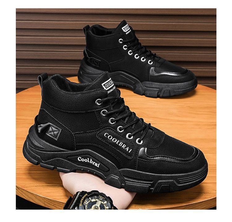 Men's Work Boots Slip-Resistant Comfortable Round Toe Casual Hiking Shoes With Rubber Sole For Outdoor Construction Non Slip Wear Resistant_voghion.com