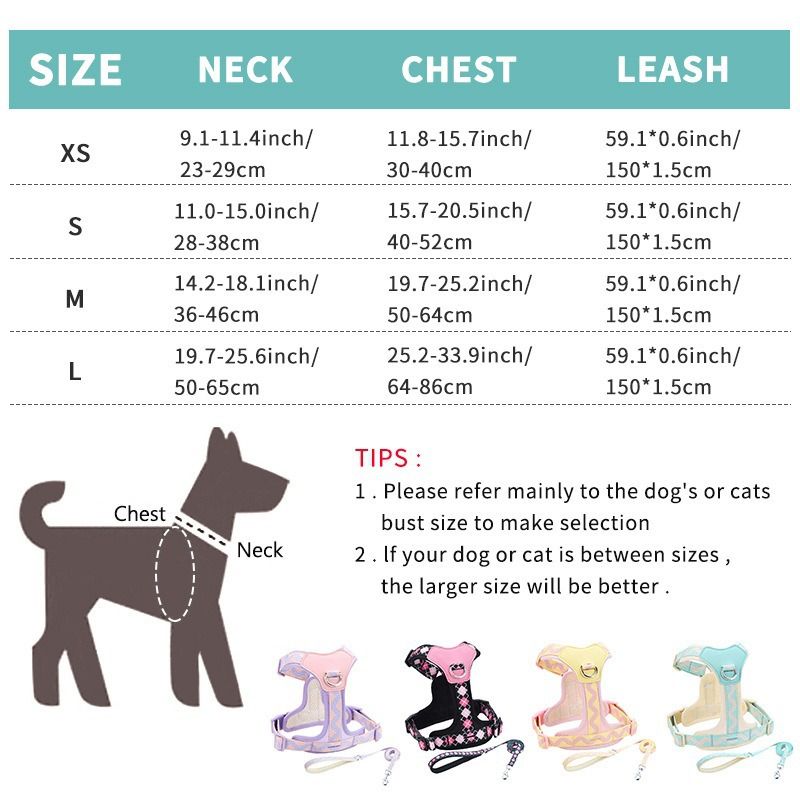 Set di guinzagli anti-fuga per cani in stile gilet, regolabili, riflettenti, per pettorine per animali domestici_voghion.com