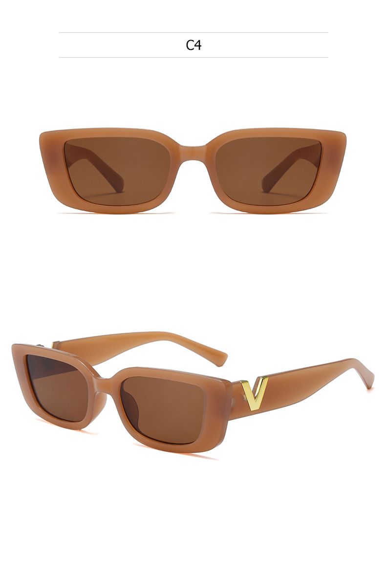 New Arrivals Retro Rectangle Brand Designer Vintage Small Frame Luxury V Sunglasses Women Classic Black Square_voghion.com