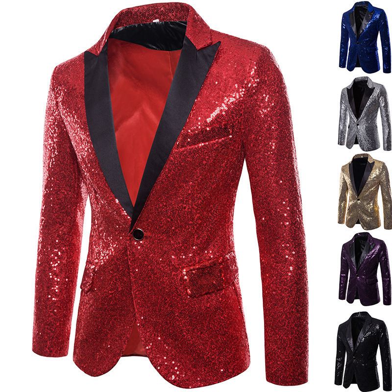 CT 2025 Performance Costume Gold Sequin Suit Plus Size Blazer Nightclub Men's Host Emcee Photo Studio Jacket_voghion.com