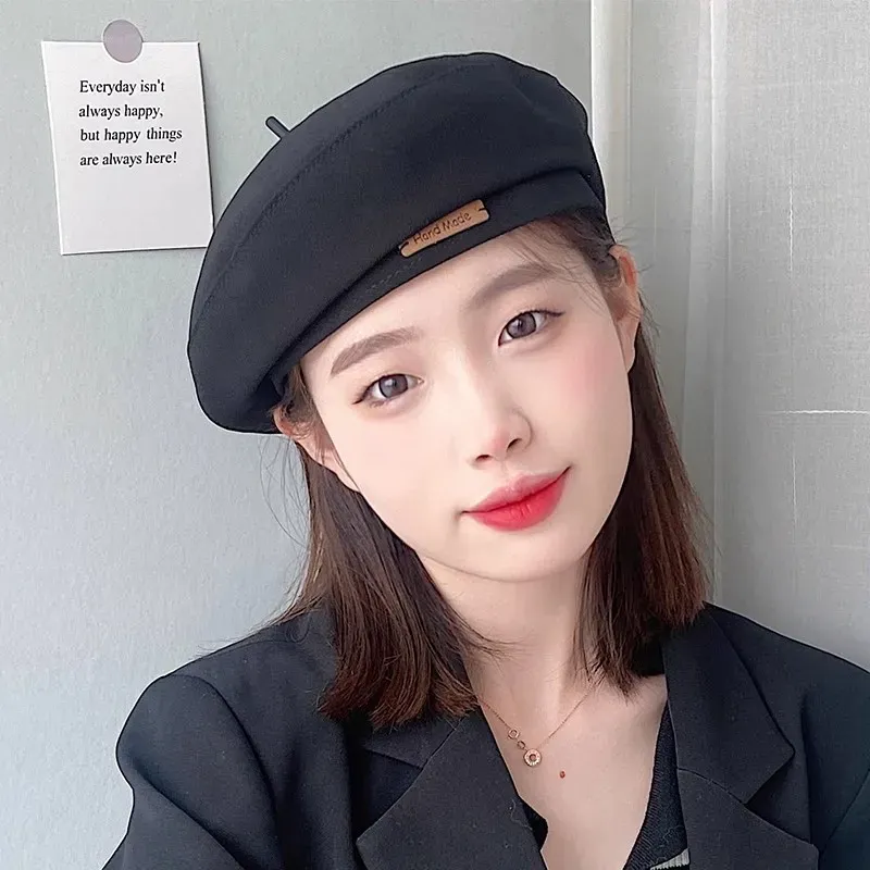 Neuheiten Herbst Winter Neue süße kühle leichte Wollmützen Mode Britischer Künstlerstil Retro Vielseitige Baskenmützen für Frauen_voghion.com