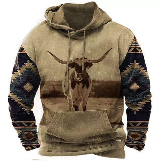 Felpa con cappuccio 3D da uomo, stampata alla moda_voghion.com