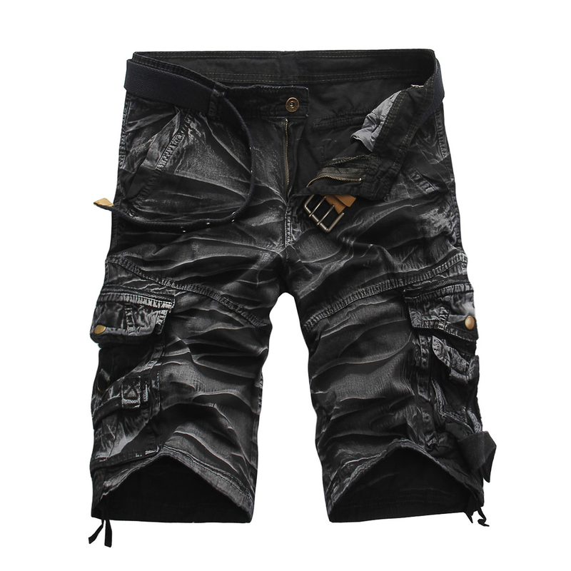 Novos Capris Soltos de Bolso Multi-Tamanho Grande Masculinos Europeus e Americanos de Verão, Shorts de Trabalho Camuflagem Masculinos_voghion.com