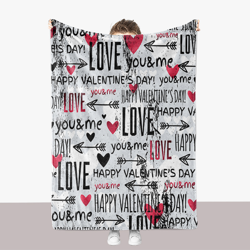 Creative English Graffiti Series Flannel 3D Printed Sofa Thickened Cover Blanket_voghion.com