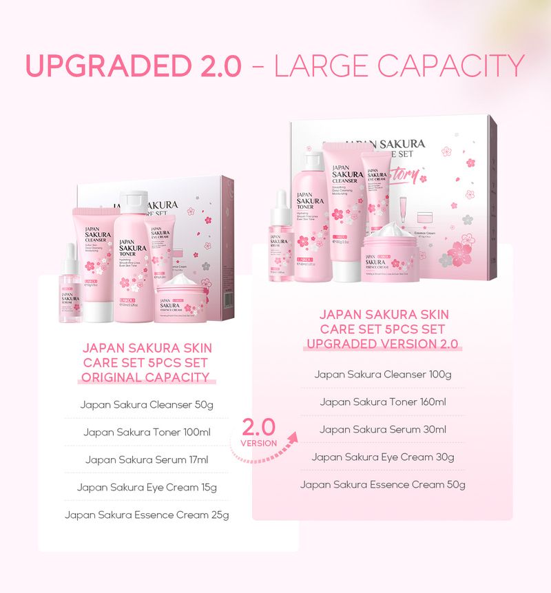 Make-up-Werkzeug-Sets, Sakura-Hautpflegeset, 5-teiliges Set (großes Fassungsvermögen)_voghion.com