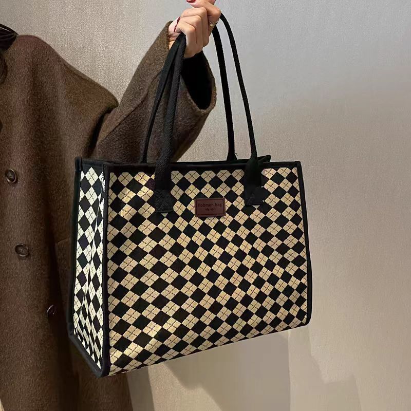 Lässige Canvas-Damenhandtasche, Tragetasche, Umhängetasche mit großem Fassungsvermögen, multifunktionale Tragetasche für den Unterricht_voghion.com