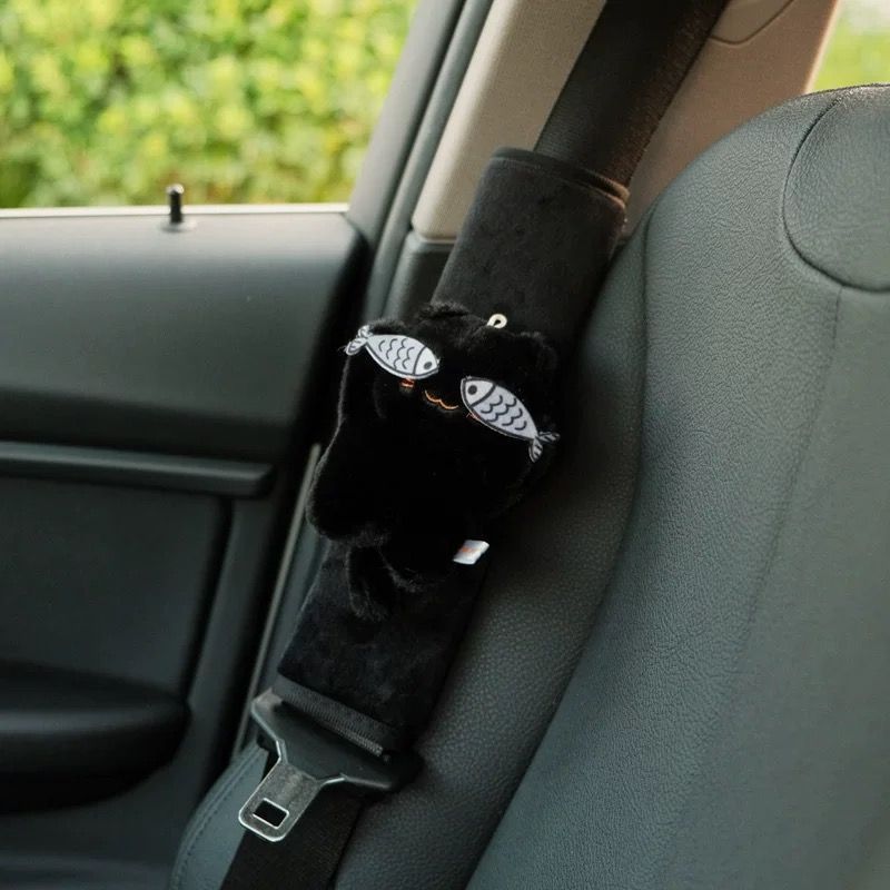 Protezione per cintura di sicurezza per spalla per gatto timido, decorazione per interni auto, anti-strangolamento, carina_voghion.com