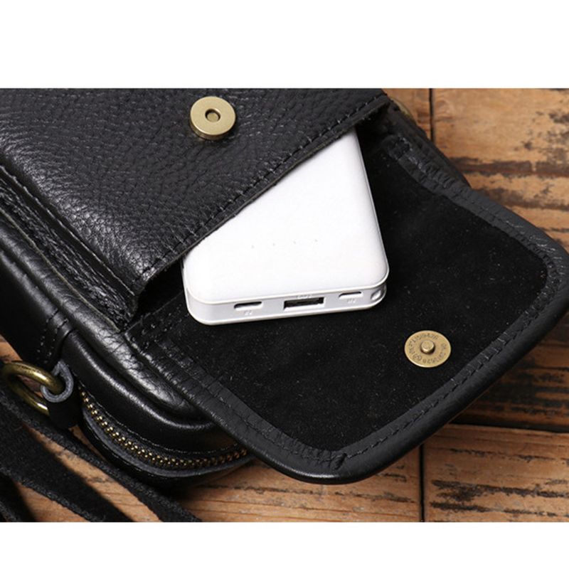 Nuova borsa a tracolla in vera pelle da uomo, borsa a tracolla casual multifunzionale, piccola borsa quadrata_voghion.com