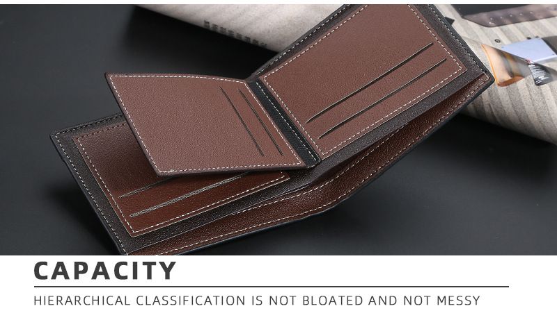baellerry Wallet Men's Short Korean-style Multi-card Open Horizontal Wallet Youth Simple Thin Wallet_voghion.com