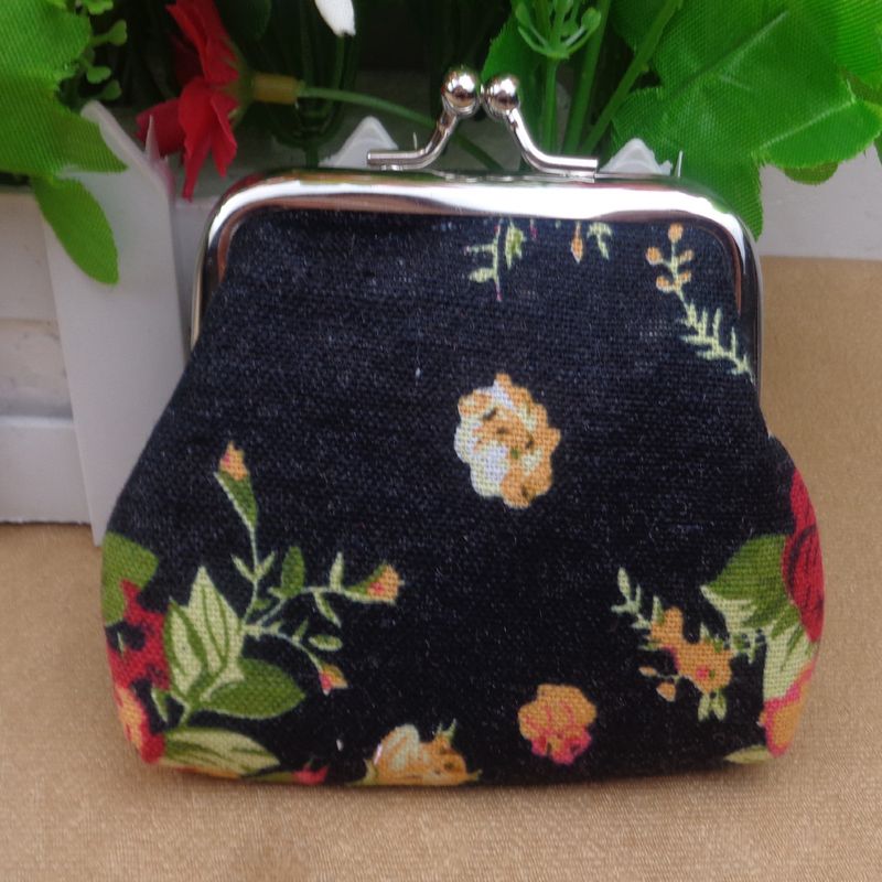 Creative Iron Clip Canvas Change Bag, Women's Key Mouth Gold Bag, Children's Coin Change Bag, Mini Wallet_voghion.com