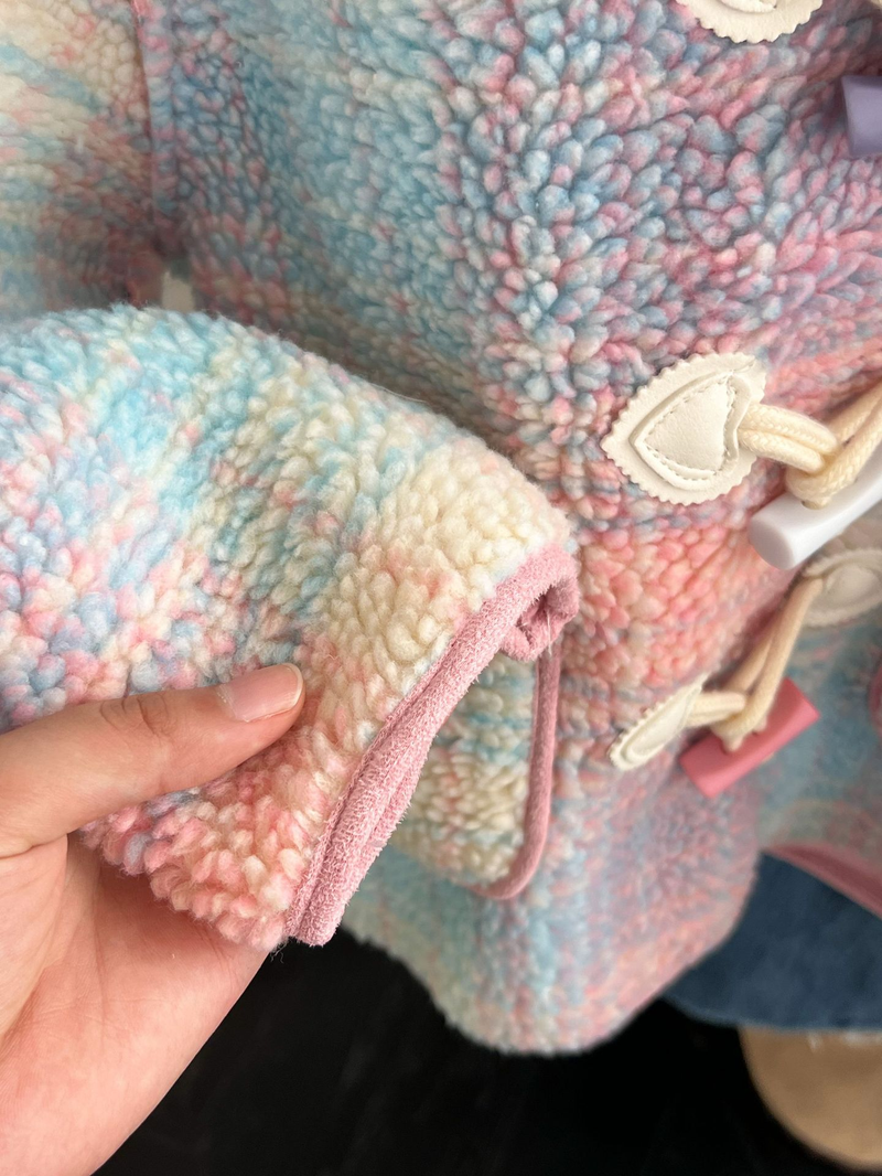 Ragazze 23 autunno/inverno nuovo cappotto coreano a quadretti profumato piccolo megafono di media lunghezza ispessito per bambini_voghion.com