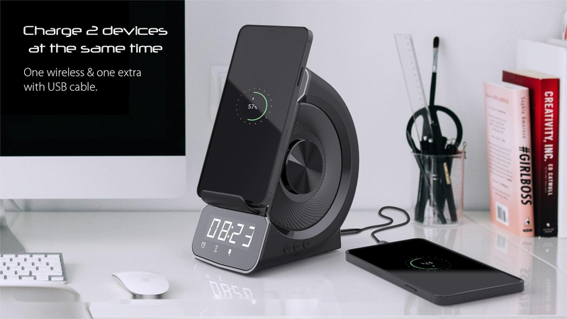 Wireless Charging Telefon Holder mat 5.0 Bluetooth Speaker Wecker Musek Player Digital Display Smart Phone Charger Stander_voghion.com