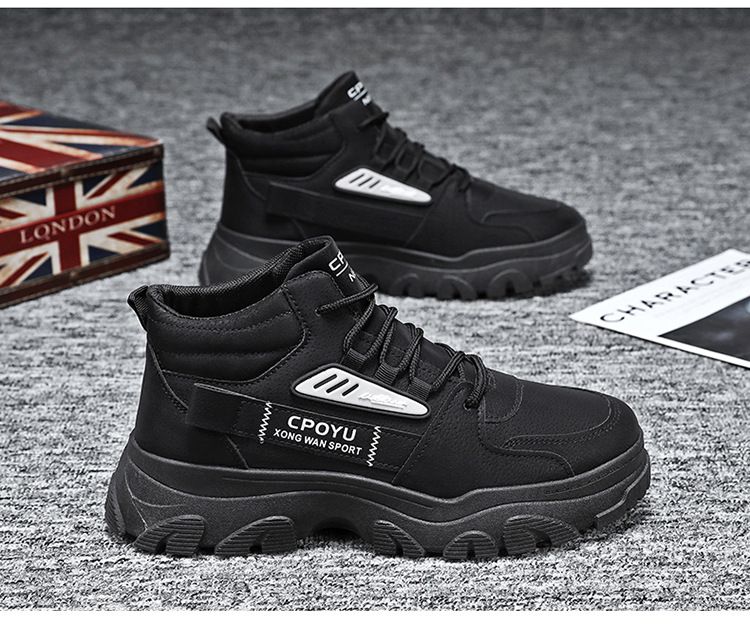 Spring High Top Workwear Men's Trendy And Versatile Thick Sole Anti Slip Construction Site Work Safety Shoes, Martin_voghion.com