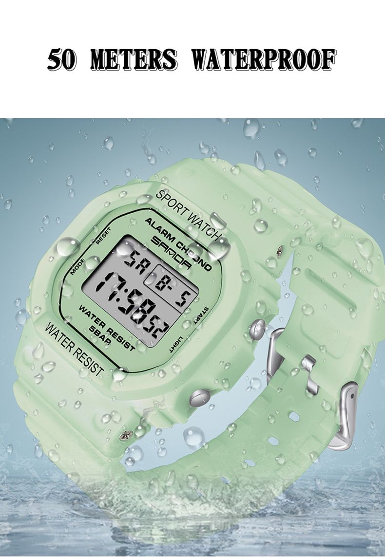 Elegante orologio sportivo digitale quadrato con impermeabile, luce notturna e multifunzione per stili di vita attivi, orologio luminoso alla moda per studenti_voghion.com