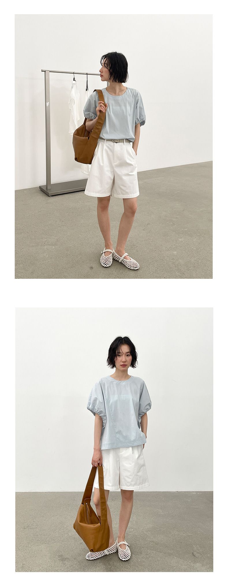 Short taille haute en coton style coréen pour femme – Short d'été décontracté et respirant avec poches_voghion.com