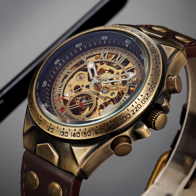 Orologio meccanico automatico da uomo con cinturino cavo bifacciale Orologio da uomo alla moda meccanico_voghion.com