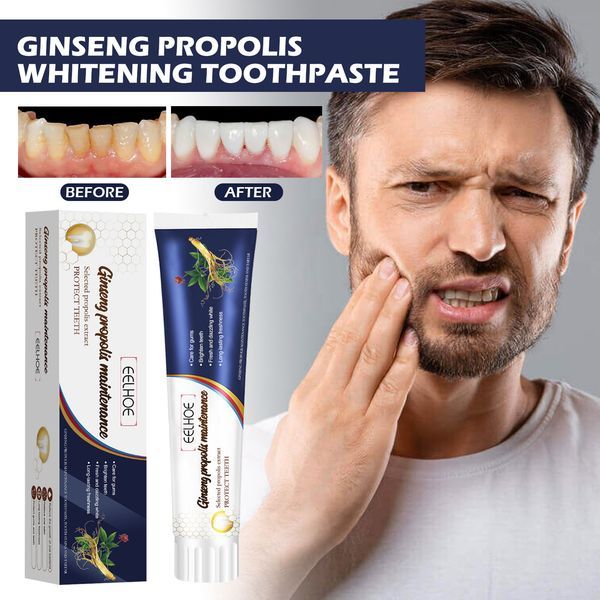 EELHOE Ginseng Propolis White Toothpaste, Cleaning Stains Bad Breath, Teeth And Gums Care White Toothpaste_voghion.com