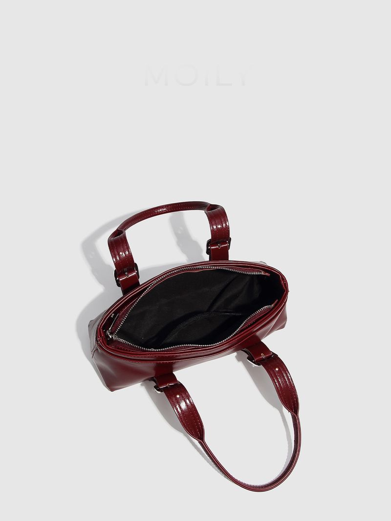 Borse da donna Borsa Boston Borsa a mano con fibbia retrò Borsa da polso con cerniera per motocicletta_voghion.com