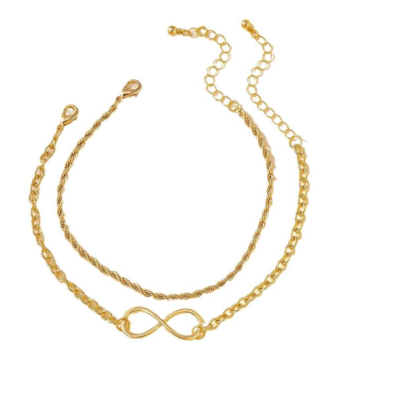 Square Chain Figure-8 Light Luxury Niche Design Minimalist Style High-End Anklet_voghion.com