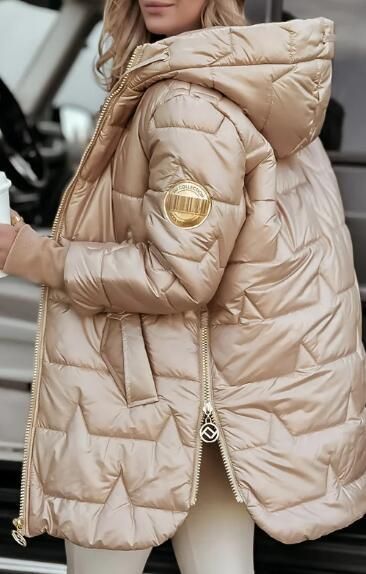 Damenbekleidung Winter Warme Baumwolljacke mit Pelzkragen Damen Reißverschluss Langarm Schlanke Baumwolljacke mit Kapuze_voghion.com