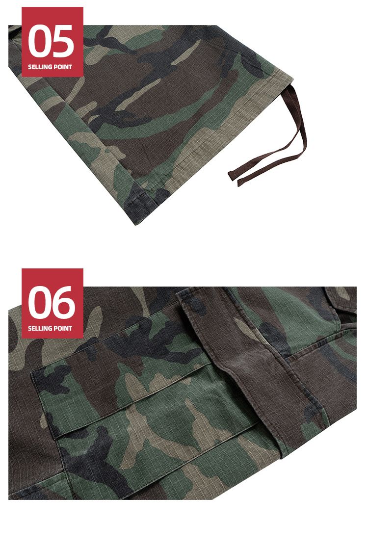 Herrenbekleidung Herren- und Damen-M65-modifizierte Zwei-Wear-Camouflage-Silhouette-Hose für Männer und Frauen mit abnehmbarem Kordelzug, lässiger Overall_voghion.com