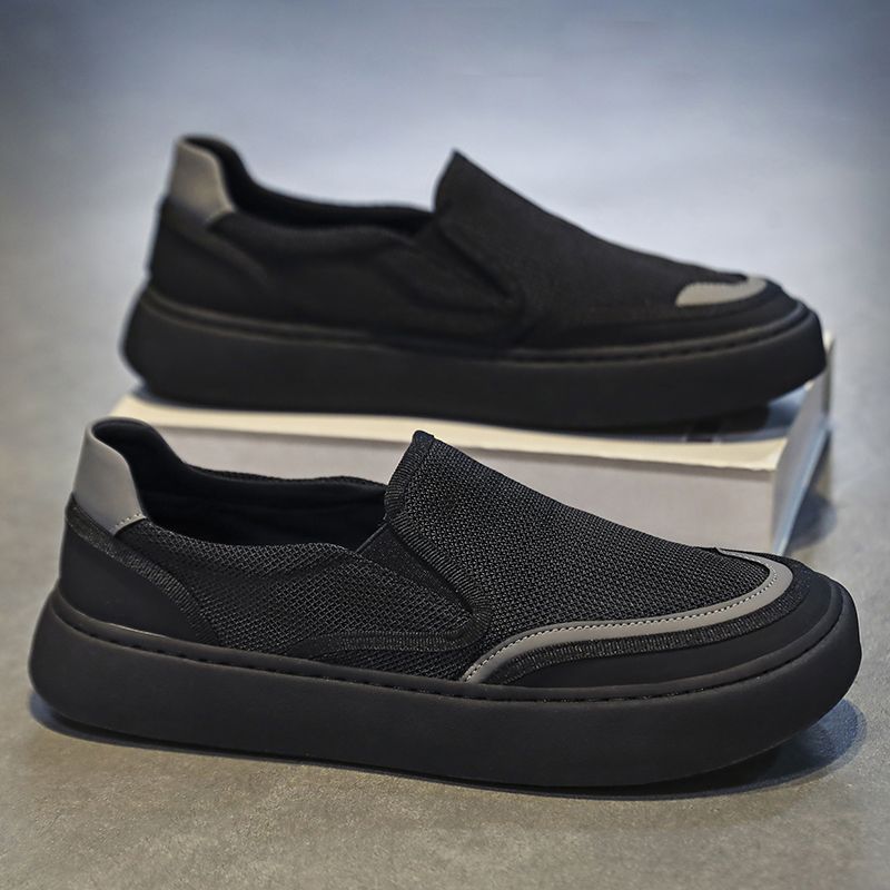 Scarpe estive slip-on da uomo, scarpe sportive casual in tessuto Old Beijing con pannello in rete nera, nuove scarpe da uomo_voghion.com