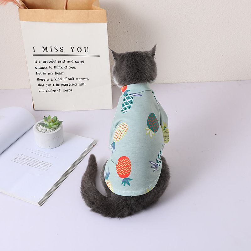 Spring And Summer Breathable Comfortable Pet Vest Cartoon Cat Teddy Bichon Pomeranian Puppy Clothes_voghion.com