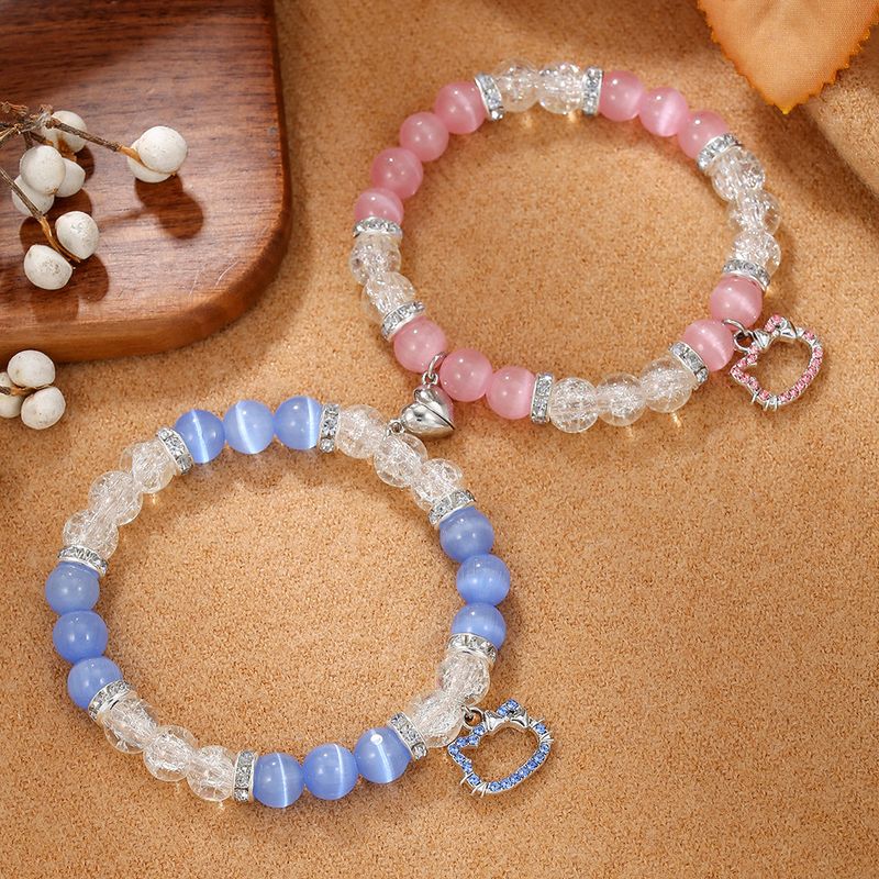 Friendship Spider Love Magnetic Attraction Cat Beaded Elastic Adjustable Couple Holiday Bracelet_voghion.com