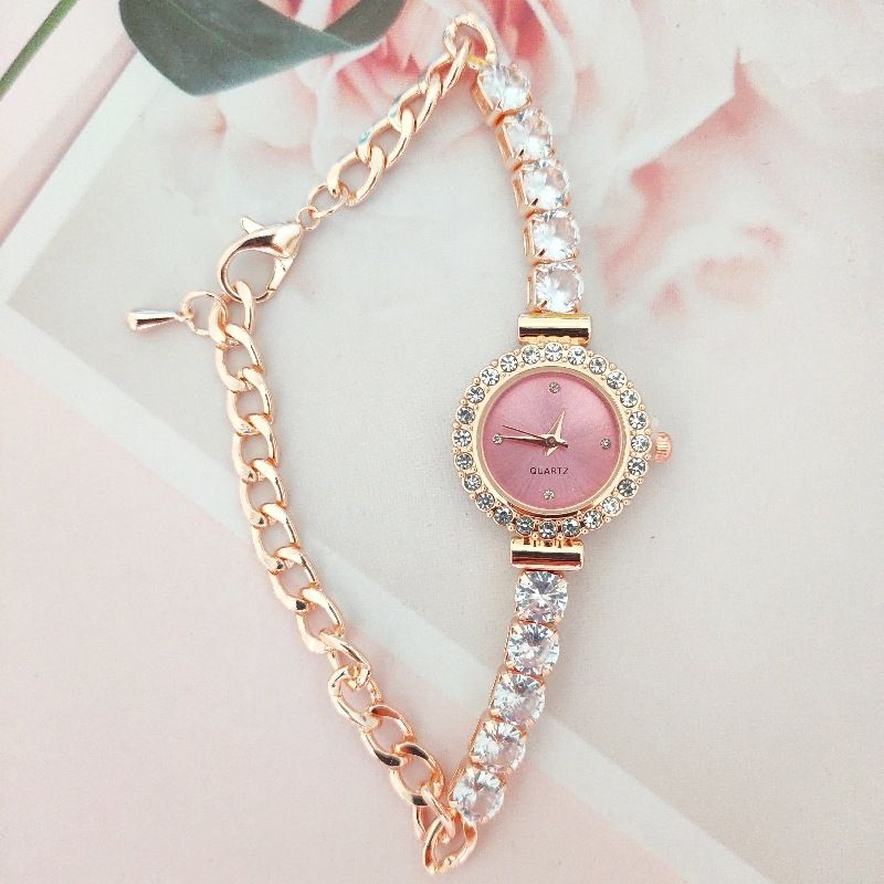 Orologio da donna in stile coreano, elegante, con bracciale pieno di diamanti, stile studentesco, semplice e alla moda, 2024_voghion.com