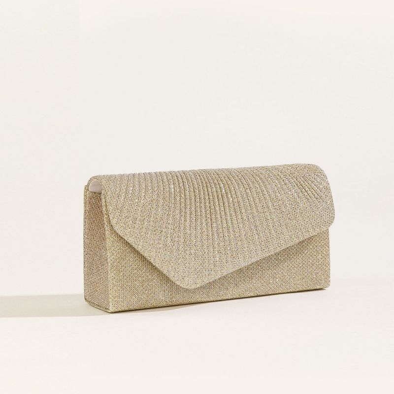 Greette Fine Glitter Irregular Mini 70% Off Clutch Chain Pleated Evening Bag_voghion.com