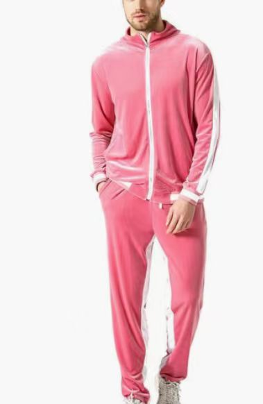 Giacca da uomo sportiva, casual, retrò, in velluto dorato, con colori a contrasto_voghion.com
