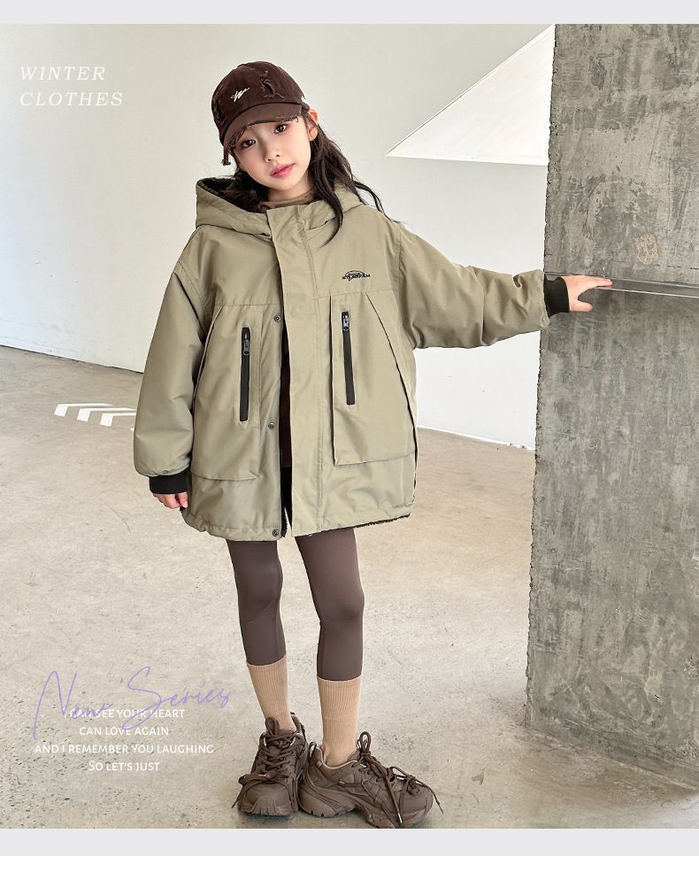 Reversible Kids Fleece Jacket – Korean-Style Windproof Outerwear For Boys & Girls (120-170cm, 3000mm Waterproof, Dual-Layer Warmth)_voghion.com