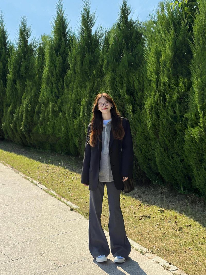 Blazer negro de alta gama para mujer, tendencia de este año 2025, primavera y otoño, informal, de gran tamaño._voghion.com