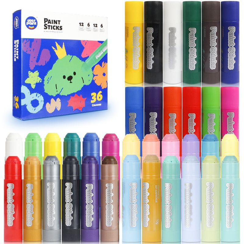 Non-Toxic Washable Solid Tempera Crayons For Kids - 6/8/12/18/24/36 Colors, Mess-Free & Quick-Drying Art Supplies For Drawing & Painting_voghion.com