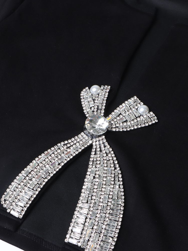 hot selling VGH Solid Patchwork Diamonds Split Shirt For Women Round Neck Short Sleeve Slimming Minimalist T Shirts Female Fashion_voghion.com