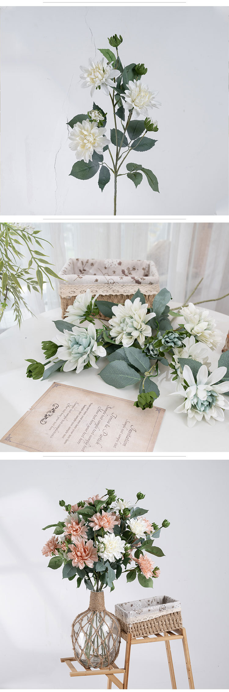 Stile INS piccolo fiore di giglio fiore artificiale fiore artificiale pianta verde decorazioni per matrimoni_voghion.com