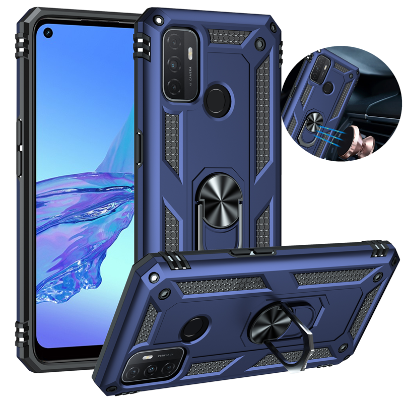 Til OPPO A32 A53 A53S 2020 etui Luksus Armor Magentic Silikone telefontaske til OPPO A15 A15S A35 Bilholder Ringetui_voghion.com