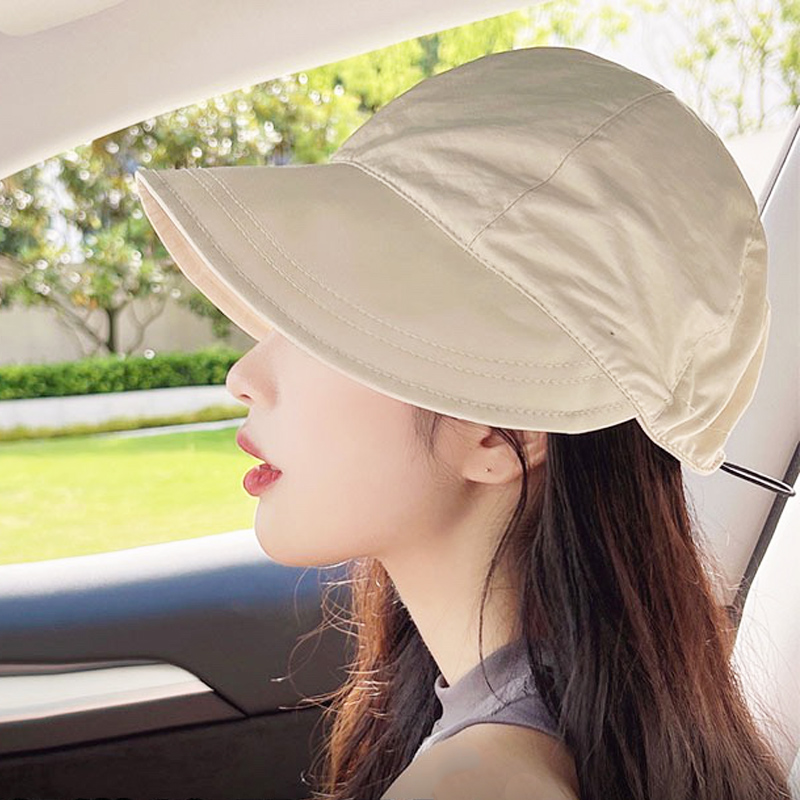 Fisherman Cap Sun Hat Portable Foldable Wide Brim Sun Protection Hats Summer Quick-drying Visors Adjustable Drawstring_voghion.com