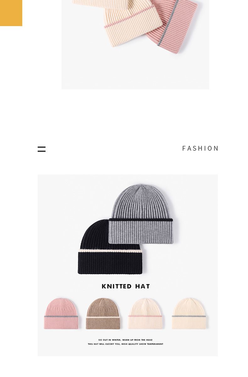 Cappelli freddi da uomo e da donna autunnali e invernali con blocchi di colore, alla moda e versatili, semplici e caldi, cappelli lavorati a maglia spessi, cappelli di lana per esterni_voghion.com