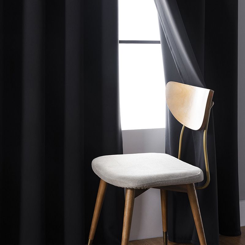 Moderne halbtransparente Vorhänge – Fenstervorhänge aus Polyester für Wohnzimmer, Schlafzimmer und Büro (Grau/Schwarz/Grün/Burgunderrot, mehrere Größen, minimalistischer Stil)_voghion.com