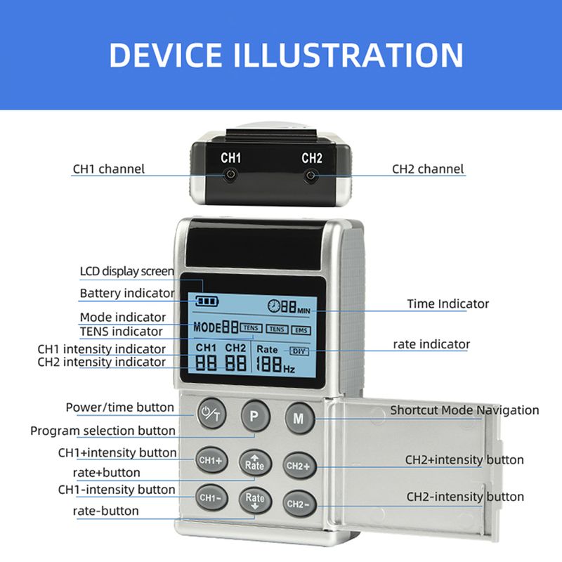 Ems Puls Elektrische Muskels Timulator Zehner Physiotherapie Massage Gerät 15 Modi Meridian Therapie Nacken Körper_voghion.com