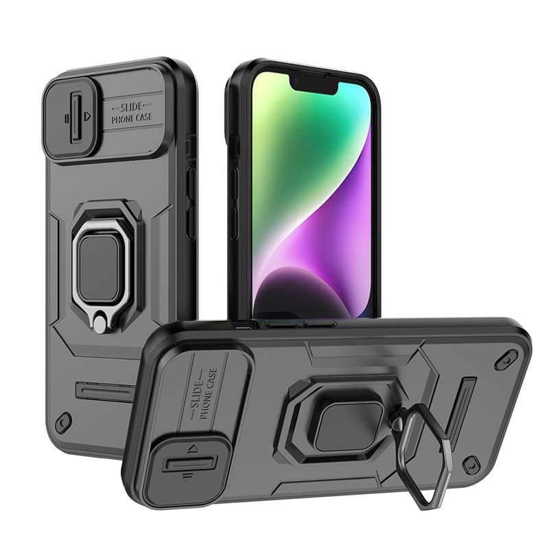 Für iPhone 13 14 15 Pro Max Plus Business Man Schiebekamera Schützen Sie den Ringhalter Standtelefonkastenabdeckung_voghion.com