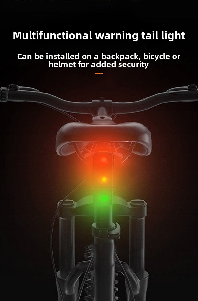 Neu Fahrrad Tri-Farbe Chanin LED Kreative Schwanz Liht Typ-C Charin Rot Gelb Grün Niht Ridin Lon Batterie_voghion.com