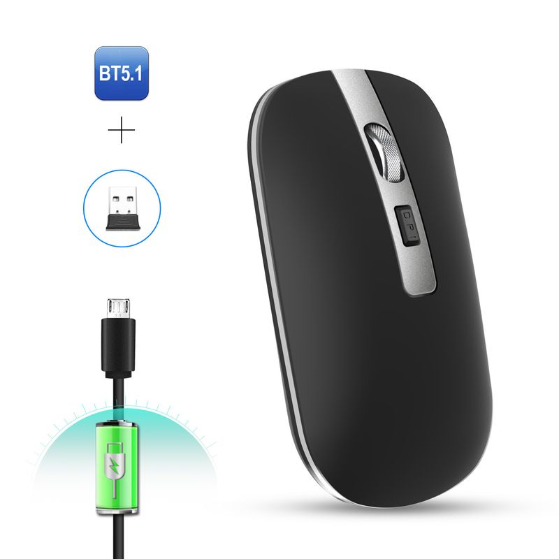 M50 Bluetooth 5.1 Charging Wireless Metal Roller Silent 2.4G Mouse 500mAh Battery_voghion.com