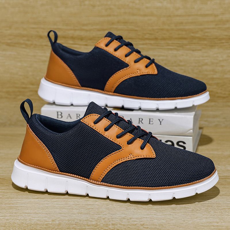 Herren Sommer British Block Casual Herrenschuhe Modetrend Oberfläche Atmungsaktiv Leichte Sport-Loafer_voghion.com