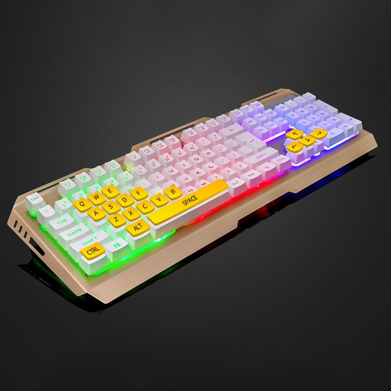 Farfi Portable Universal Mechanical Hand Feel USB Wired Gaming Keyboard Mouse Kit for PC_voghion.com