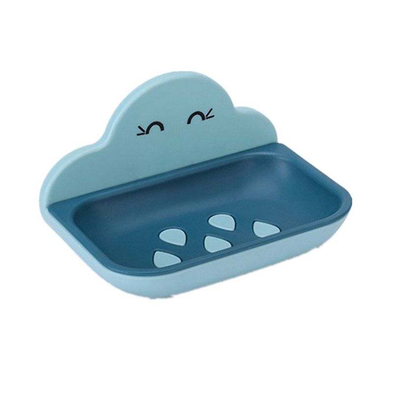 2er-Set niedliche Seifenablagen zur Wandmontage mit Schwamm- und Bürstenabflusshalter – bohrfreie Badezimmeraccessoires_voghion.com