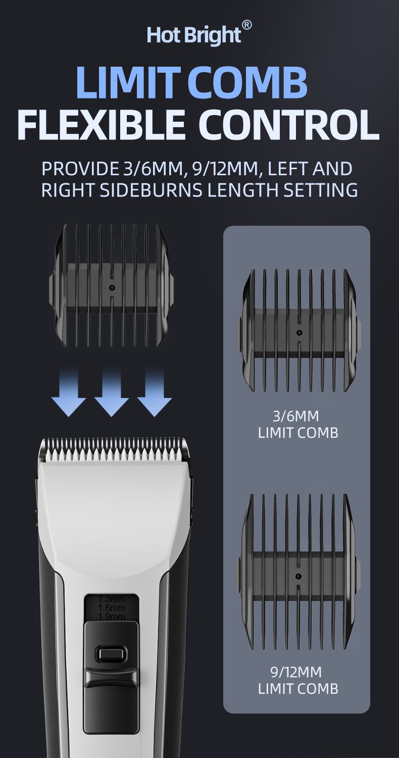 Tagliacapelli professionale senza fili 907 - Lama in lega di titanio, impostazioni regolabili, silenzioso e impermeabile per uomini, donne e animali domestici_voghion.com
