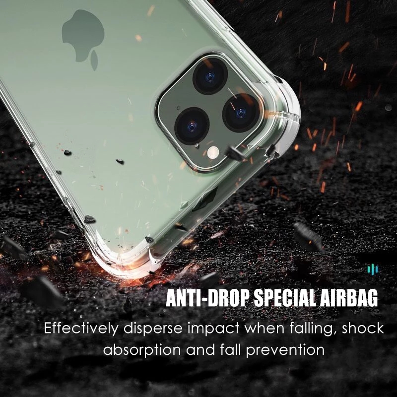 Prozoren etui, odporen na udarce, za iPhone 14 13 12 11Pro Max XS XR 7 8 Plus SE2020, prozorna ohišje telefona, mehko TPU hrbtni pokrov_voghion.com